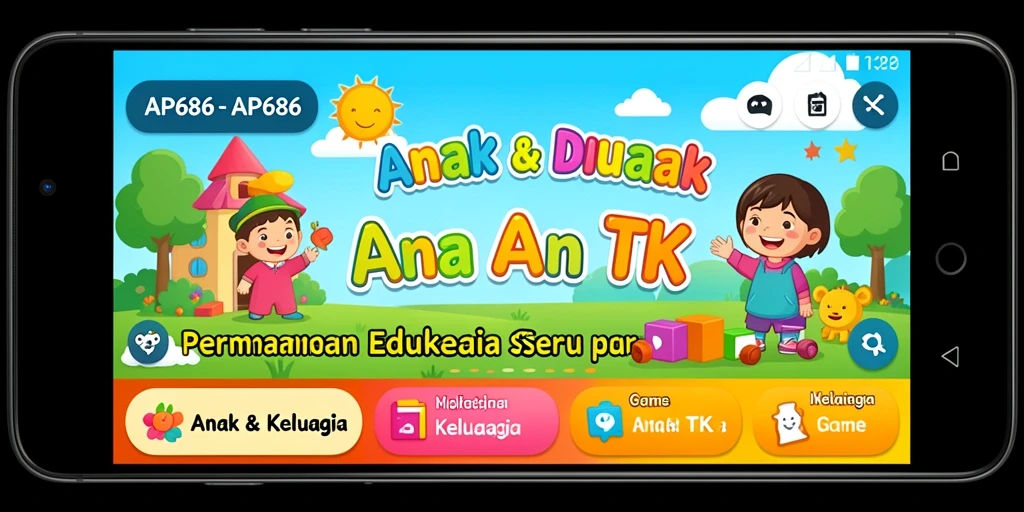 Tampilan antarmuka AP686 yang menarik dan mudah dipahami anak.