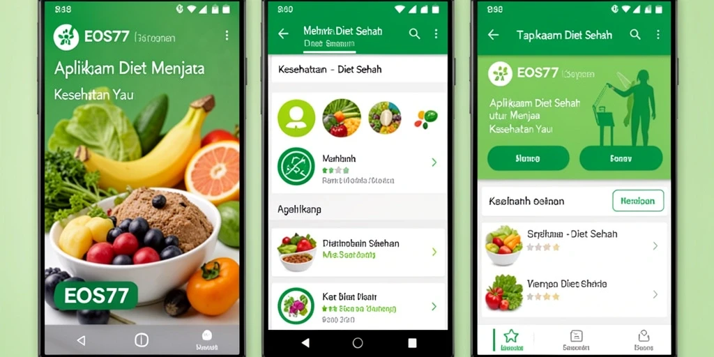 Tampilan antarmuka aplikasi EOS77 yang sederhana dan informatif.
