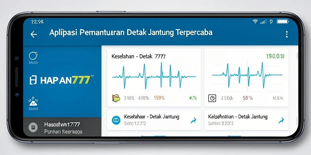 Tampilan antarmuka aplikasi HARAPAN777 yang sederhana dan informatif.