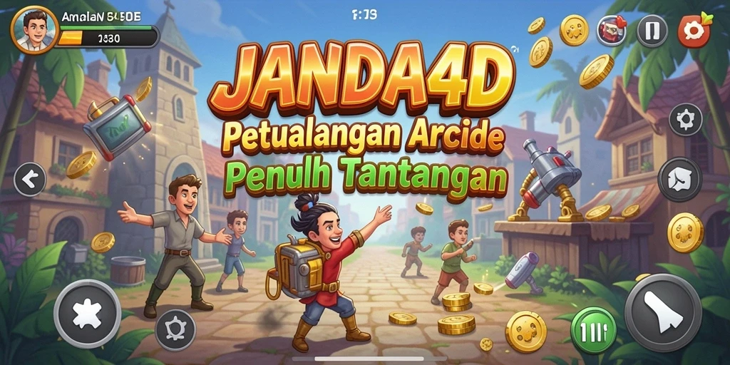 Tampilan antarmuka utama JANDA4D yang dinamis dan penuh warna.