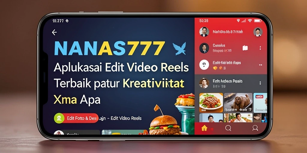 Tampilan antarmuka NANAS777 yang intuitif untuk Edit Video Reels.