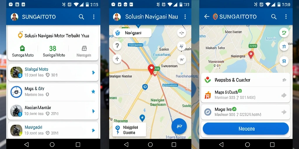 Antarmuka SUNGAITOTO menampilkan peta interaktif dan fitur navigasi motor.